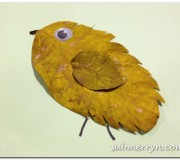 Dried leaf chicken craft